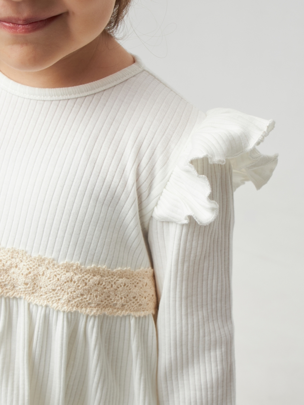 332. Платье детское из лапши, хлопок 100%, молочное, р. 98,104,110,116