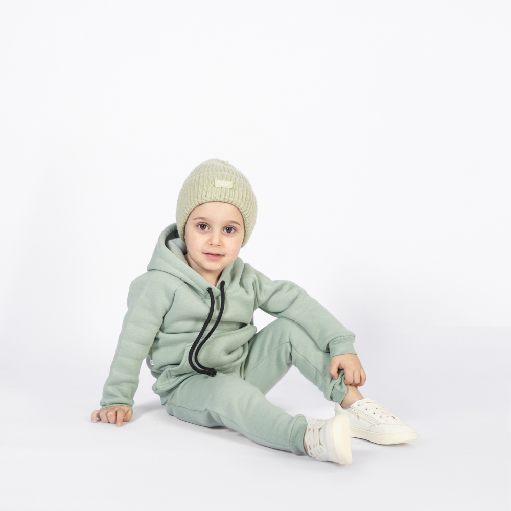 296-ОЛ. Свитшот с капюшоном  + Штаны, хлопок 65%, 35% ПЭ, 3-х нитка (начес) оливковый 98,104,110,116