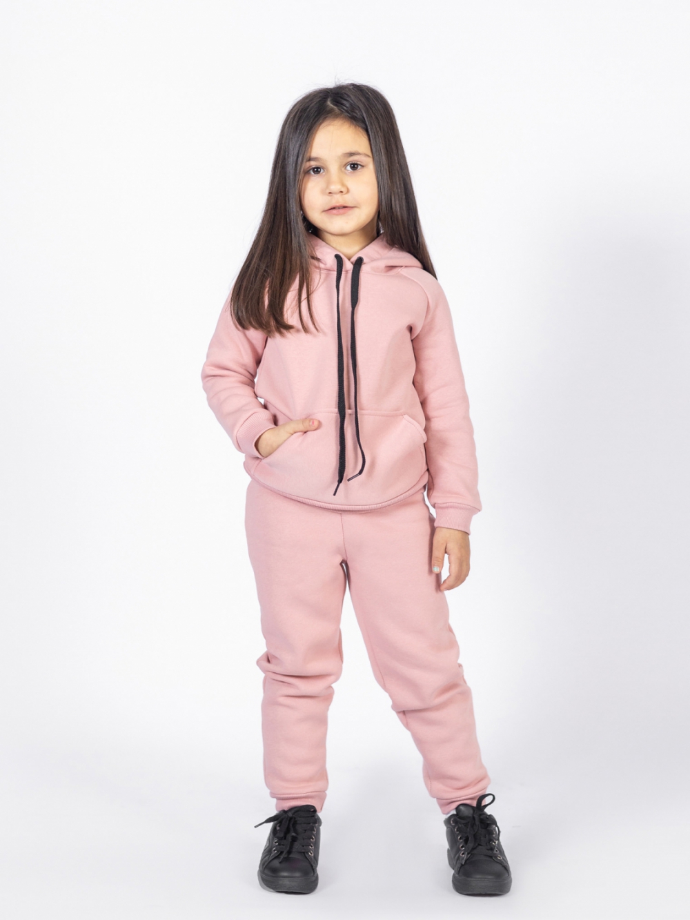 296-П. Свитшот с капюшоном  + Штаны, хлопок 65%, 35% ПЭ, 3-х нитка (начес) пудра 80,86,92