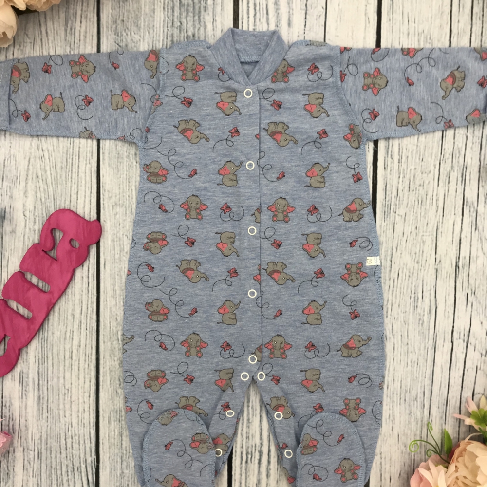 271-Г. Комбинезон, хлопок 100 % кулирка 56,62,68,74,80, голубой