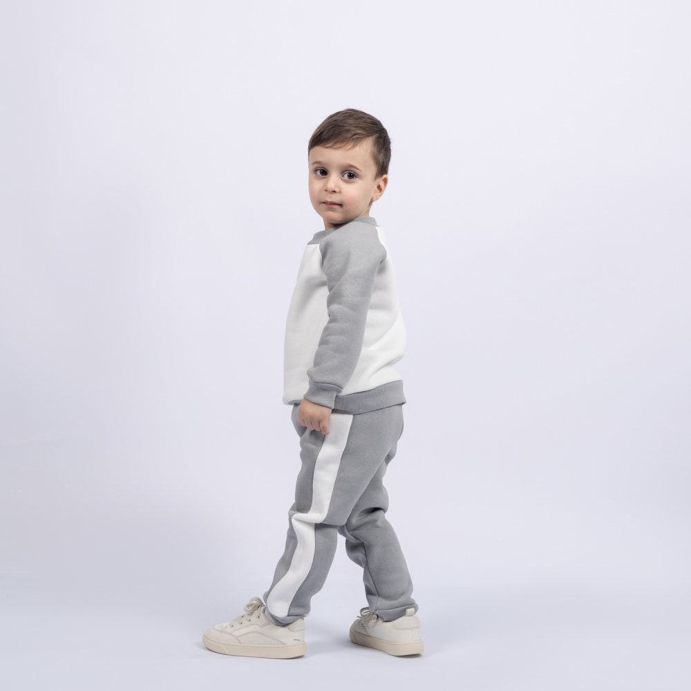 314-СЕР Свитшот + Штаны, серый, хлопок 65%, 35% ПЭ, 3-х нитка (начес) 80,86,92,98,104