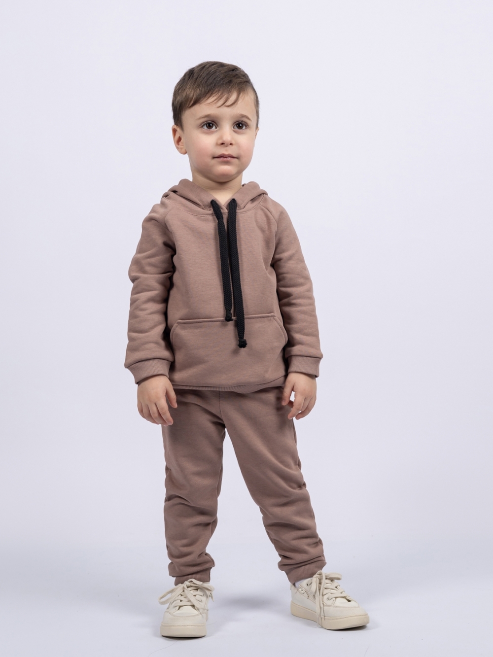 311-Ш. Свитшот с капюшоном + Штаны, хлопок 65%, 35% ПЭ, 3-х нитка ( без начеса) шоколад 80,86,92