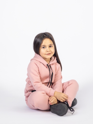 296-П. Свитшот с капюшоном  + Штаны, хлопок 65%, 35% ПЭ, 3-х нитка (начес) пудра 98,104,110,116