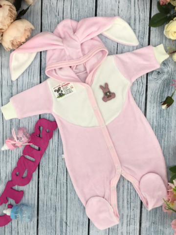 Купить оптом 212. Комбинезон с ушками, хлопок 80% велюр, 20%  ПЭ 62.68,74 в Дзержинске