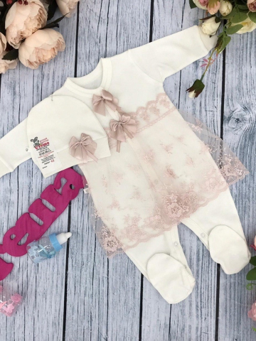 Купить оптом 258-П. Комбинезон с шапкой, хлопок 80% велюр 20% ПЭ, пудра в Дзержинске