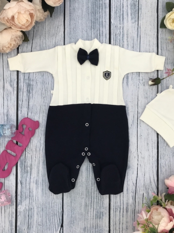 Купить оптом 273-Т.С. Комбинезон с шапкой, хлопок 100% интерлок, темно-синий 56,62 в Дзержинске