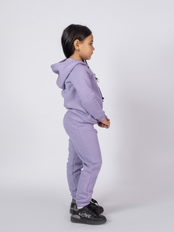 296-СР. Свитшот с капюшоном  + Штаны, хлопок 65%, 35% ПЭ, 3-х нитка (начес) сирень 122.128.134.140