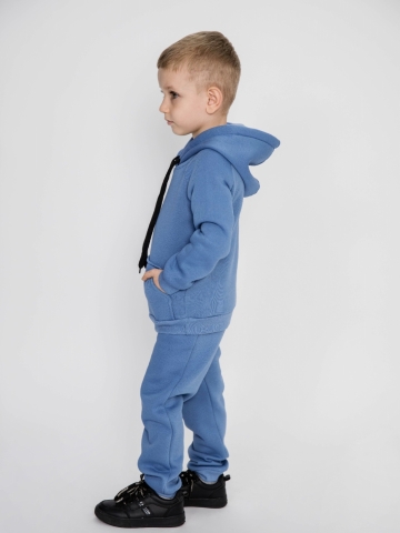 296-ДЖ. Свитшот с капюшоном + Штаны, хлопок 65%, 35% ПЭ, 3-х нитка (начес) джинсовый 98,104,110,116